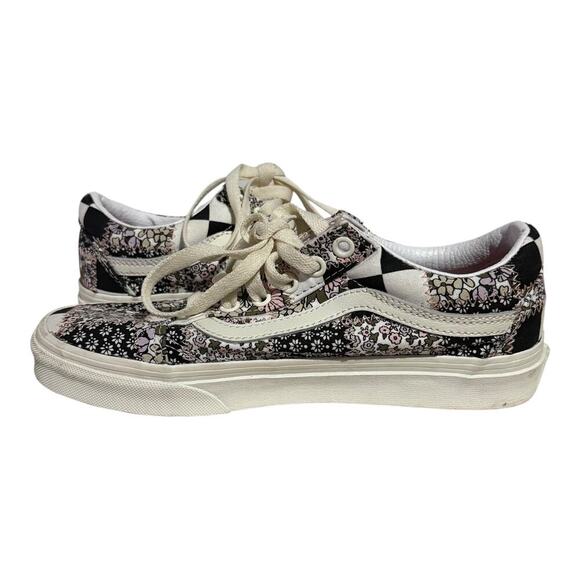 Vans Old Skool Floral Patchwork Sneakers Women's 6.5 Black Pink White Retro Skt - Picture 9 of 10